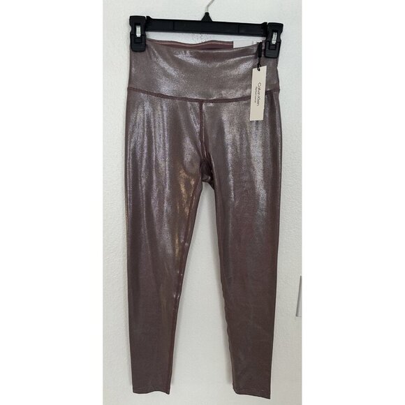 Calvin Klein Metallic-Print High-Waist 7/8 Length Leggings New - Picture 2 of 16